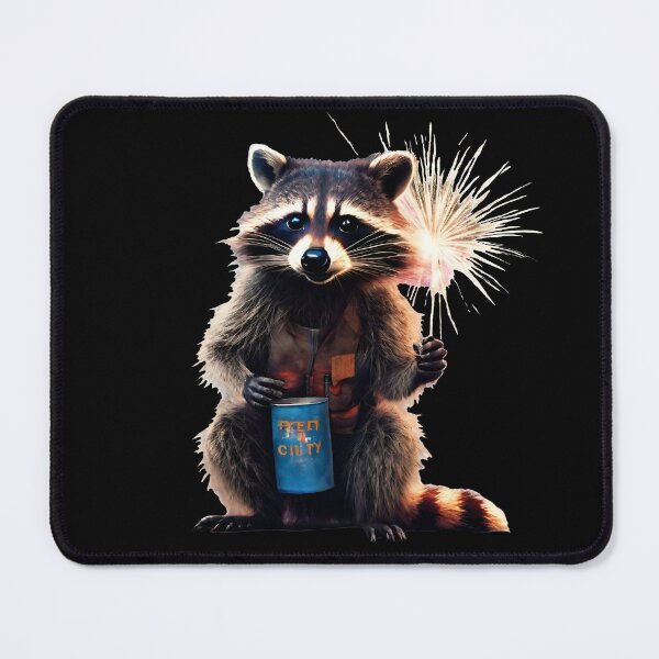 Item preview, Happy New Year Raccoon Fireworks designed and sold by Aquillashop.