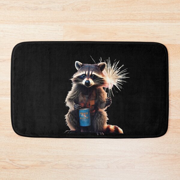 Item preview, Happy New Year Raccoon Fireworks designed and sold by Aquillashop.
