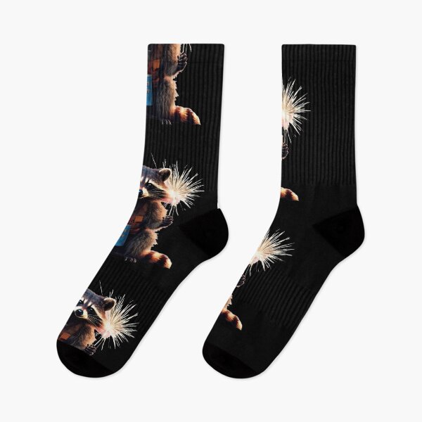 Item preview, Happy New Year Raccoon Fireworks designed and sold by Aquillashop.