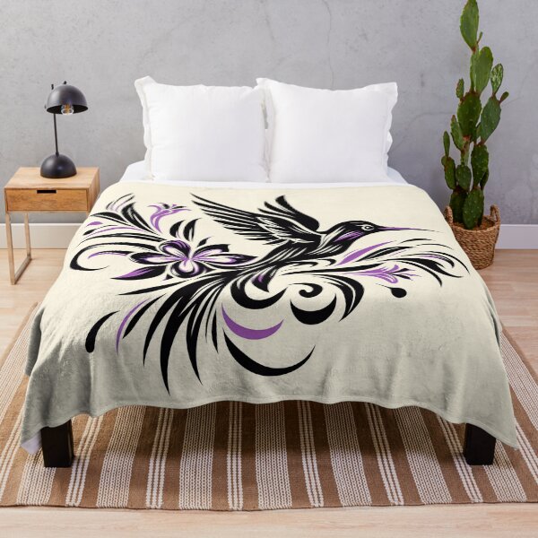 Item preview, Purple And Black Abstract Hummingbird Tattoo Design designed and sold by Coffee Lifestyle.