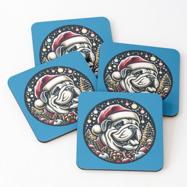 Item preview, Merry Woofmas Bulldog Christmas Night- Vintage Style Xmas Design designed and sold by TheMostLikely.