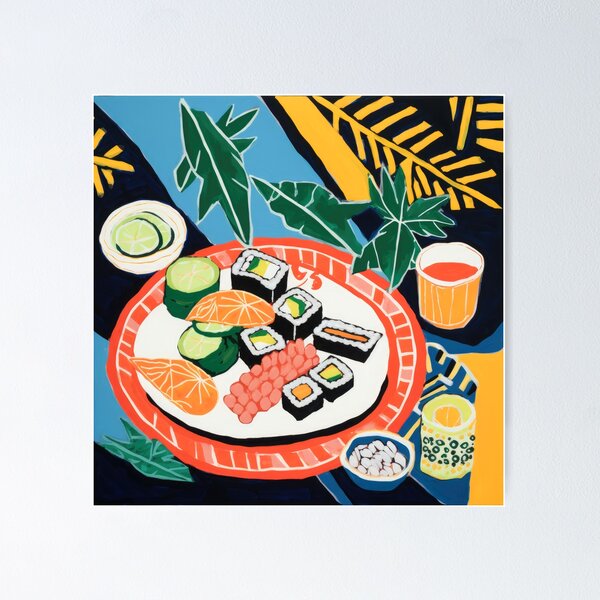 Item preview, Abstract Sushi Lunch - Japanse Cuisine Meets French Modernism   designed and sold by GalleryOXO.