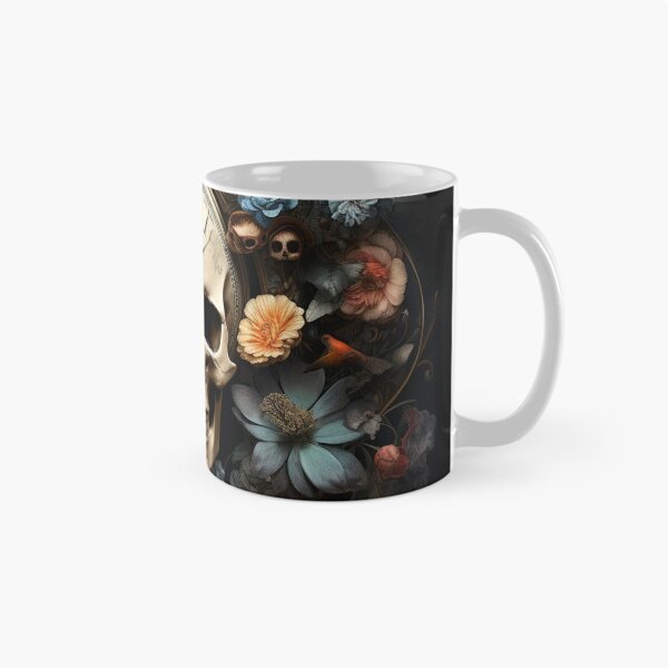 Artikelvorschau, Blauer Vintage-Totenkopf mit Rosen – romantischer Stil entworfen und verkauft von DarkDesign69.