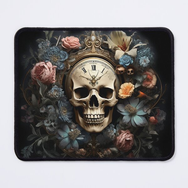 Item preview, Blue vibe vintage skull with roses - romantic style designed and sold by DarkDesign69.