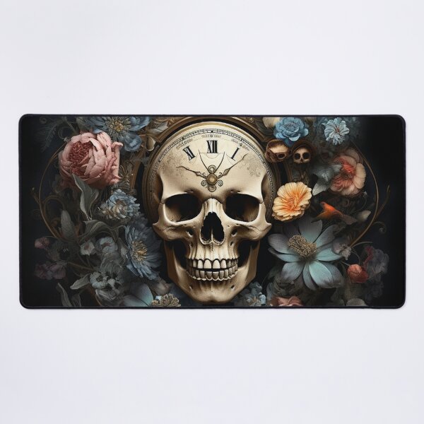 Item preview, Blue  vibe vintage skull with roses - romantic style designed and sold by DarkDesign69.