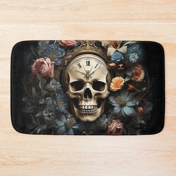 Item preview, Blue  vibe vintage skull with roses - romantic style designed and sold by DarkDesign69.