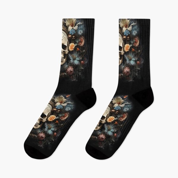 Item preview, Blue  vibe vintage skull with roses - romantic style designed and sold by DarkDesign69.