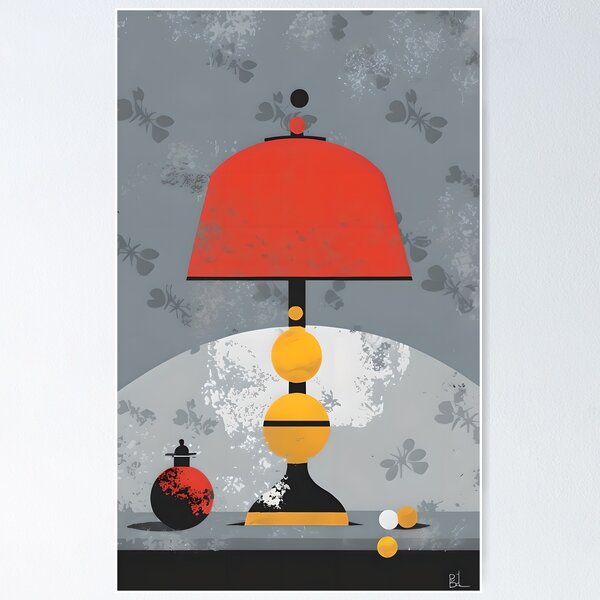 Item preview, Lamp and decoration Bill Sienkiewicz flat graphic design designed and sold by ChataMaroon.