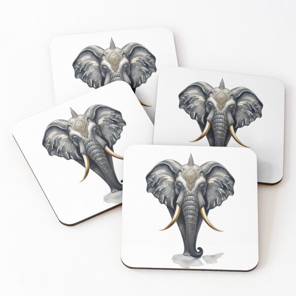 Item preview, Black Elephant Gold Tusks designed and sold by MarzenaKa.