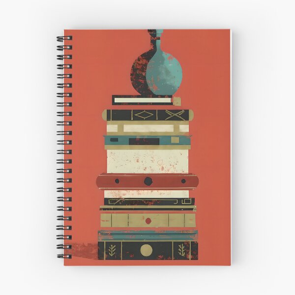 Item preview, Pile of books pattern Bill Sienkiewicz designed and sold by ChataMaroon.