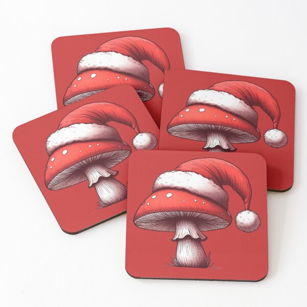 Item preview, Christmas Mushroom with Santa Hat Christmas Santa Claus Funny Cute Christmas Art Nature| Merry Christmas! designed and sold by FestivePalette.