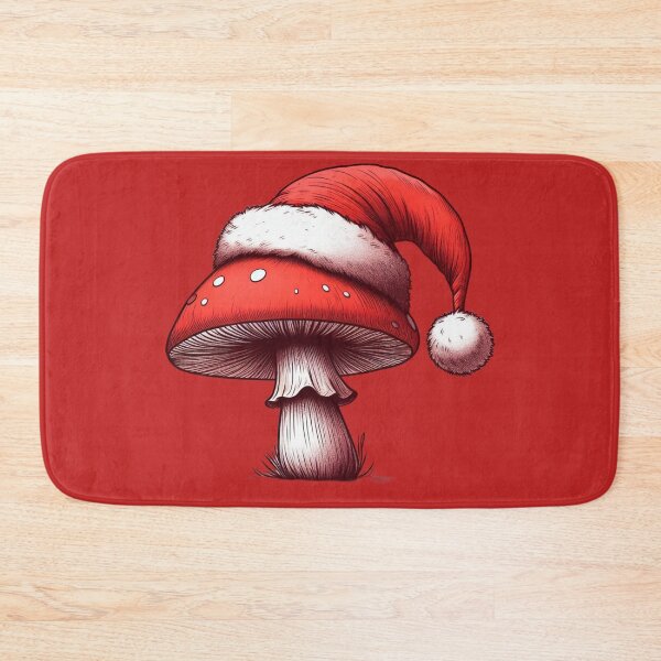 Item preview, Christmas Mushroom with Santa Hat Christmas Santa Claus Funny Cute Christmas Art Nature| Merry Christmas! designed and sold by FestivePalette.