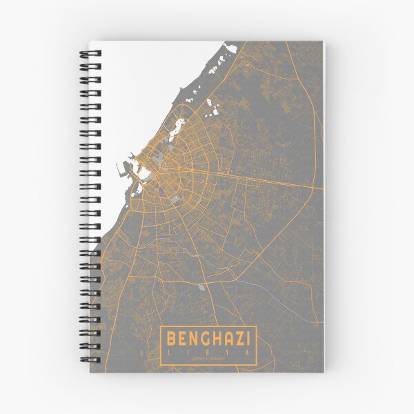 Artikelvorschau, Benghazi Stadtplan von Cyrenaica, Libyen - Bauhaus entworfen und verkauft von deMAP.