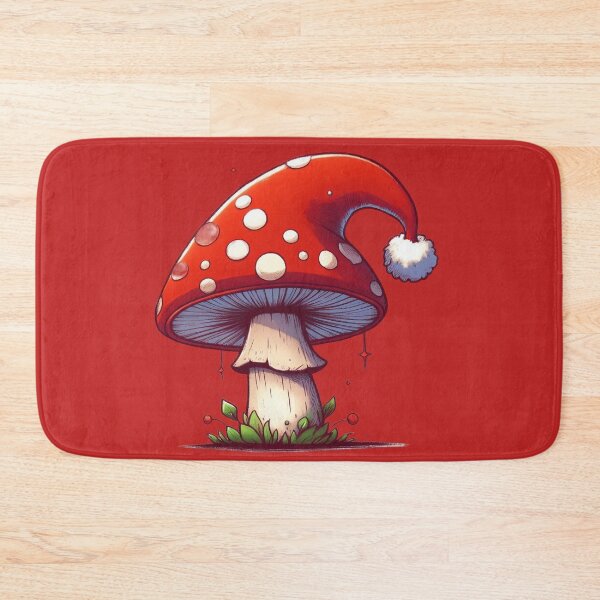 Item preview, Christmas Mushroom with Santa Hat Christmas Santa Claus Funny Cute Christmas Art Nature| Merry Christmas! designed and sold by FestivePalette.