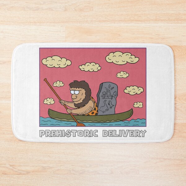 Item preview, A caveman in a canoe. Prehistoric delivery designed and sold by Eloriss.