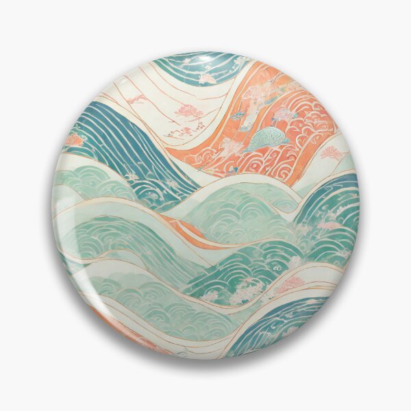 Item preview, Japanese Art Ocean Sea Wave Pastel Color Painting Pattern Design  designed and sold by TheKaiZenNi.