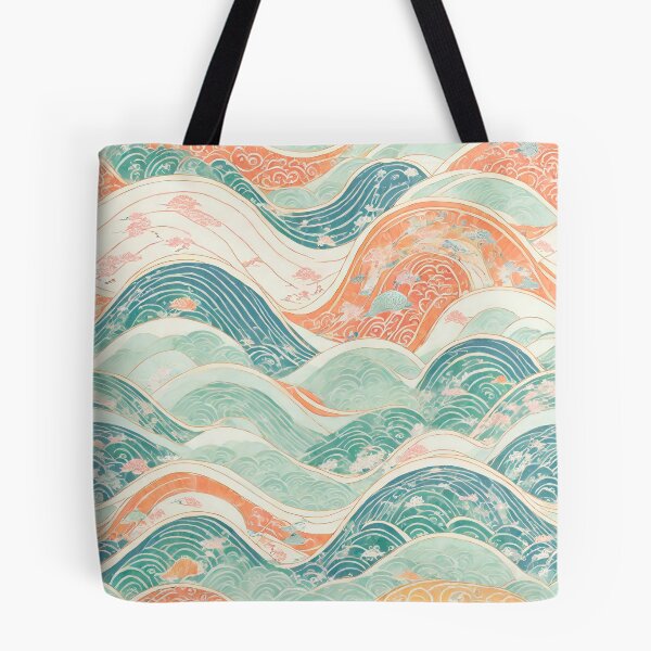 Item preview, Japanese Art Ocean Sea Wave Pastel Color Painting Pattern Design  designed and sold by TheKaiZenNi.