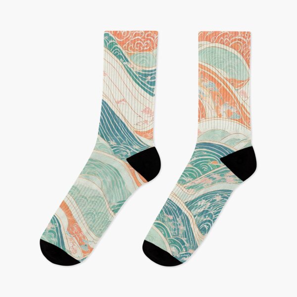 Item preview, Japanese Art Ocean Sea Wave Pastel Color Painting Pattern Design  designed and sold by TheKaiZenNi.