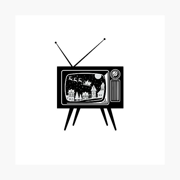 Artikelvorschau, Retro-Fernseher Weihnachtsmann Weihnachtsdorf Sankt Nikolaus Vintage-Fernseher Old Fashion TV entworfen und verkauft von Whitetailcrafts.
