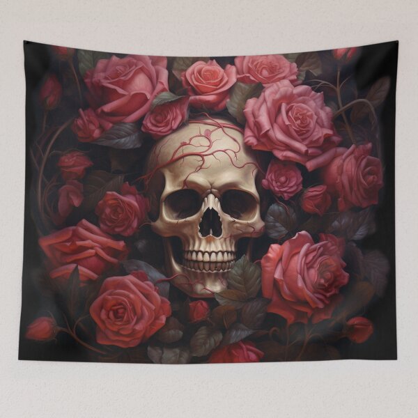 Item preview, Gothic Red Roses with Skull designed and sold by DarkDesign69.