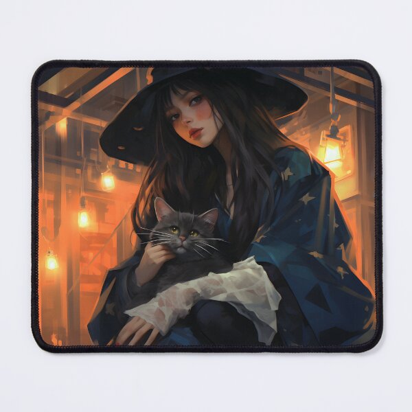 Item preview, Anime witch with cat in an alley art designed and sold by TheArtistOf2022.
