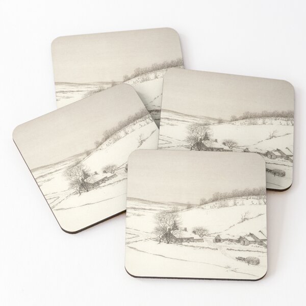 Item preview, An Old Drawing of Rural Winter Landscape designed and sold by amovitania.
