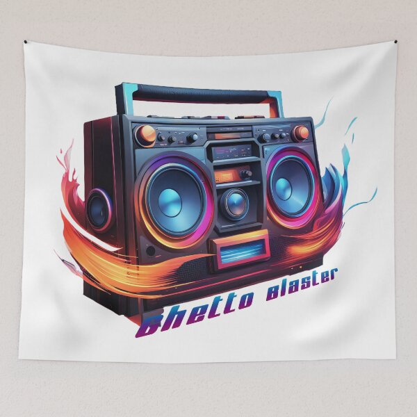 Item preview, Cassette recorder with sound waves GhettoBlaster designed and sold by Salimgor Hangaround Music.