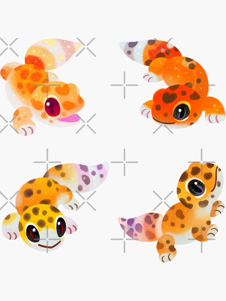 Thumbnail 3 of 3, Sticker, Leopard gecko - green designed and sold by pikaole.
