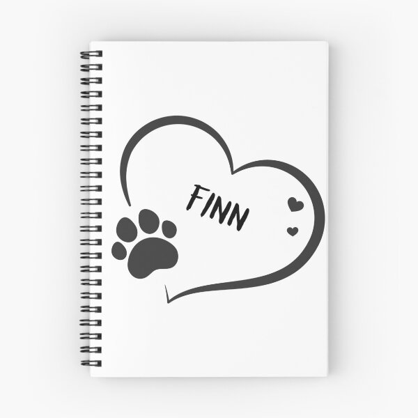 Item preview, FINN pet dog or cat name in a heart with a paw, great gift for dog or cat owners designed and sold by OCS1337.