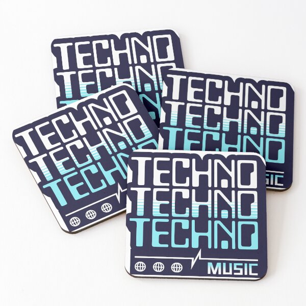 Item preview, TECHNO  - Retro Computer Font  (Blue) designed and sold by Discothreadz.