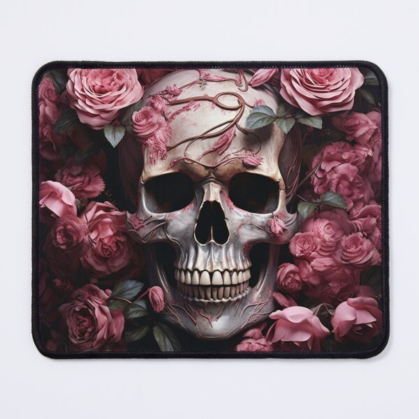 Item preview, Gothic Romantic Pink Roses and Skull -PINK darkness designed and sold by DarkDesign69.