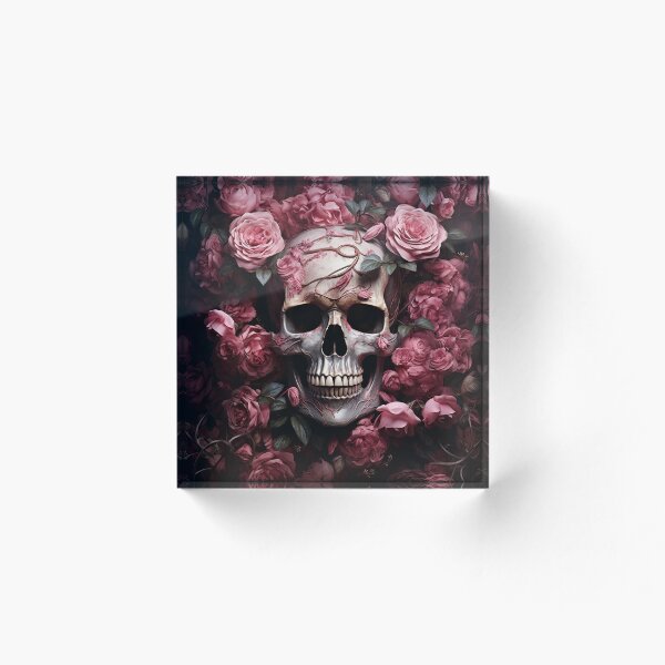 Aperçu de l'œuvre Roses et crâne roses romantiques gothiques - obscurité ROSE créée et vendue par DarkDesign69.