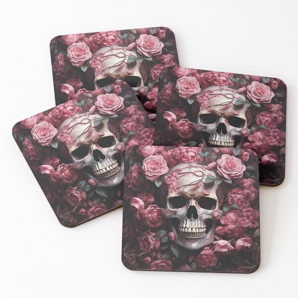 Item preview, Gothic Romantic Pink Roses and Skull -PINK darkness designed and sold by DarkDesign69.