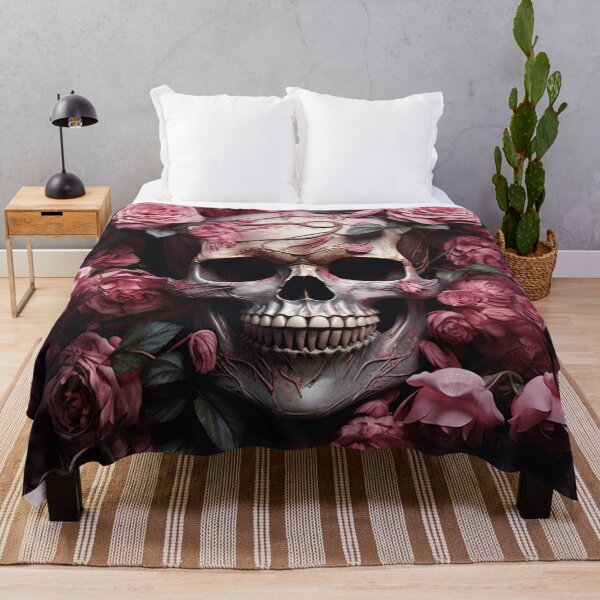 Item preview, Gothic Romantic Pink Roses and Skull -PINK darkness designed and sold by DarkDesign69.