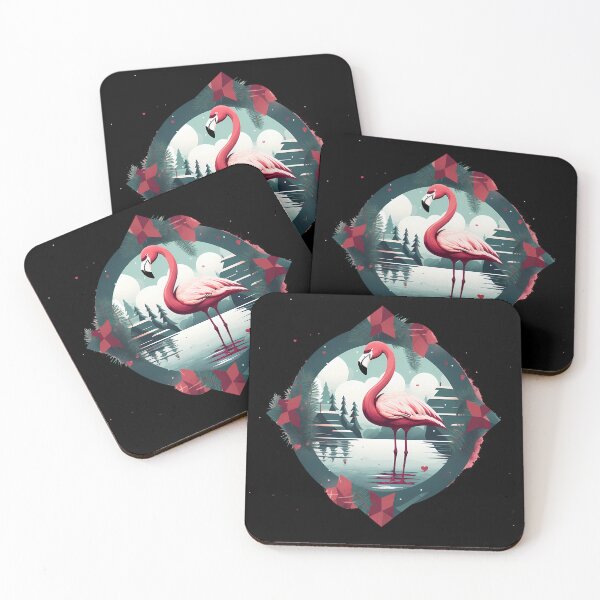 Aperçu de l'œuvre Flamingo Flock Noël, aime les flamants roses créée et vendue par Logiamerch.