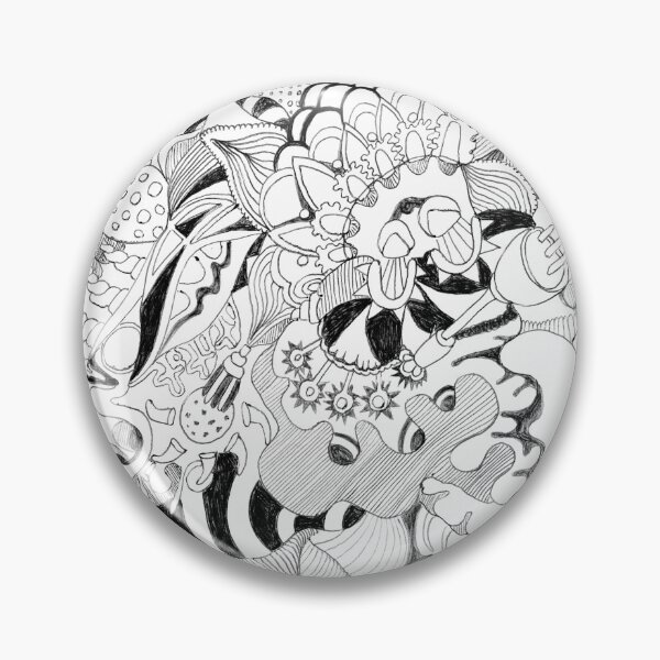 Item preview, 608. Black and white detailed doodles pen drawing abstract designed and sold by Veera Zukova.