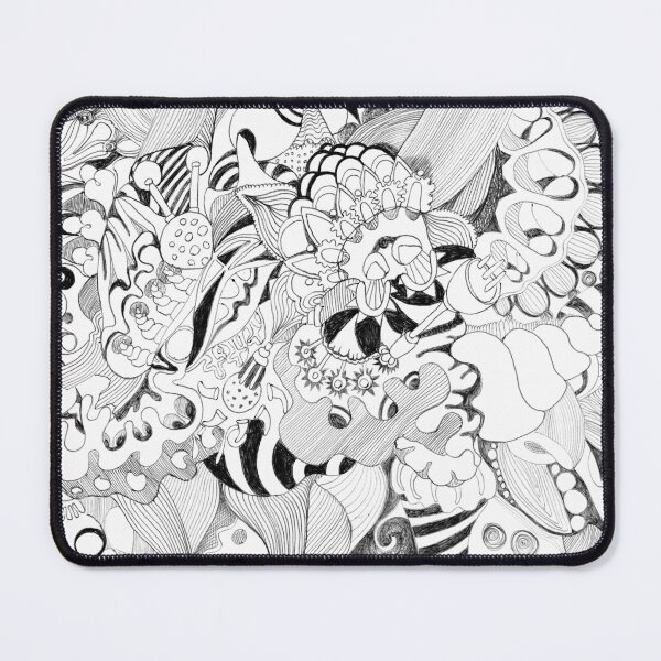 Item preview, 608. Black and white detailed doodles pen drawing abstract designed and sold by Veera Zukova.