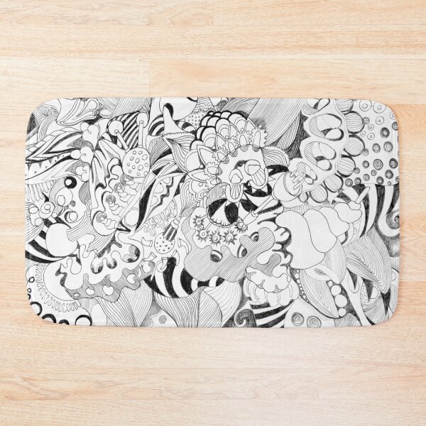 Item preview, 608. Black and white detailed doodles pen drawing abstract designed and sold by Veera Zukova.