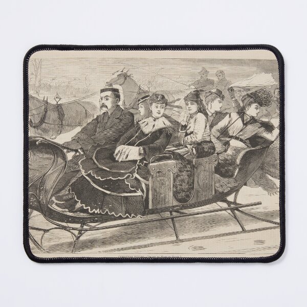 Item preview, An Old Christmas print of a sleigh with women driven by a man and horses designed and sold by amovitania.