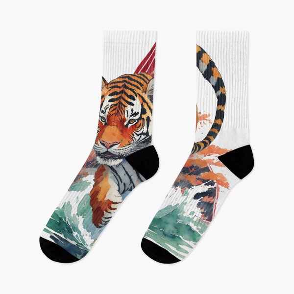 Item preview, Vintage Bengal Tiger Japanse Asian Triangle Geometric Design designed and sold by TheKaiZenNi.
