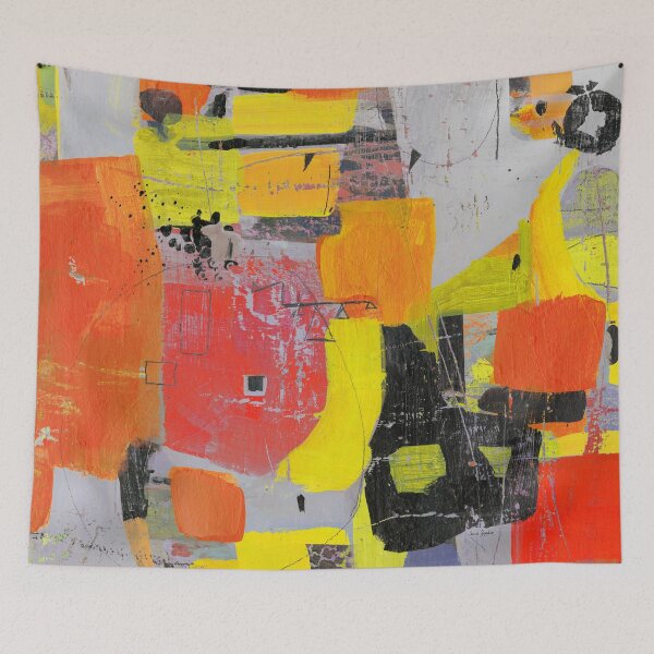 Item preview, Bold Abstract Painting with Red and Gray  designed and sold by Sue Zipkin.