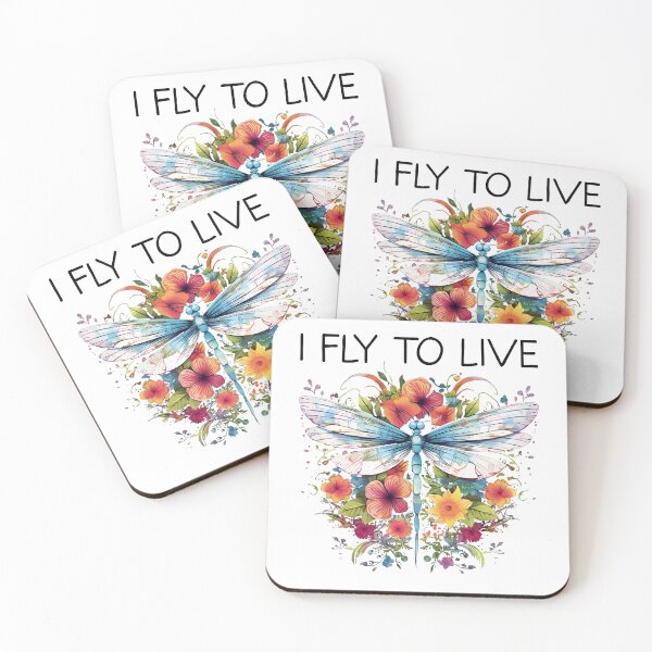 Item preview, I Fly To Live - Floral Dragonfly (Black Lettering) designed and sold by VelvetRoom.