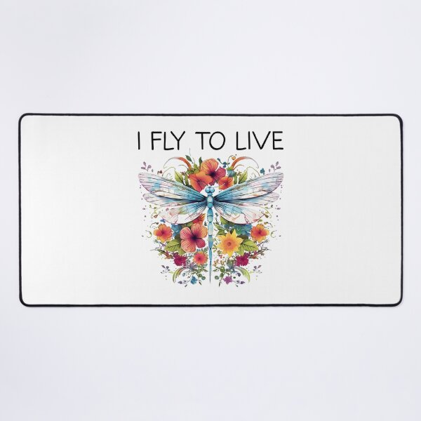 Item preview, I Fly To Live - Floral Dragonfly (Black Lettering) designed and sold by VelvetRoom.