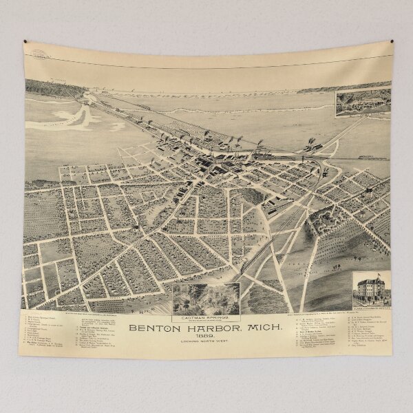 Item preview, Benton Harbor, Michigan (1889) designed and sold by allhistory.
