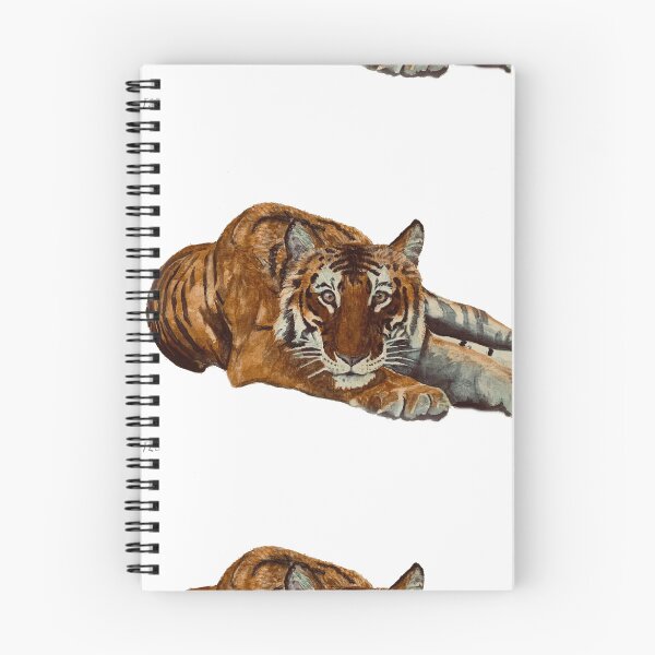 Item preview, Tigre reclinado acuarela pintada a mano. designed and sold by Bmoony.