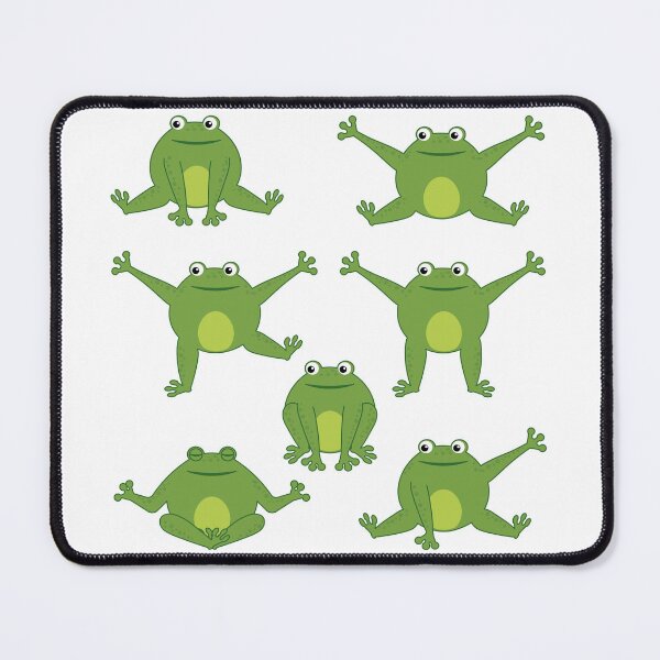 Item preview, Set of funny happy green cartoon cute thick frogs in different poses designed and sold by NataliaVVV.