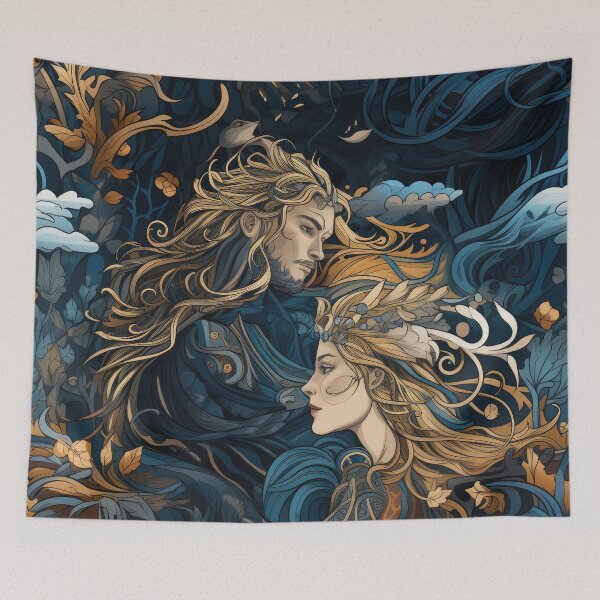 Item preview, A Nordic Saga - Tapestry style seamless pattern  designed and sold by NevernotmeUK.