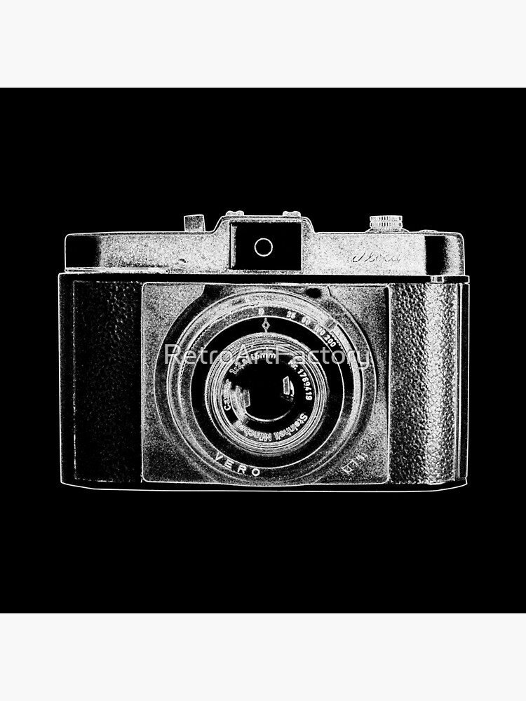 iLoca Vintage Camera with White Outline by RetroArtFactory