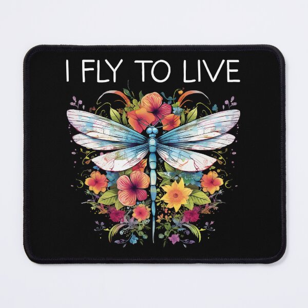 Item preview, I Fly To Live - Floral Dragonfly (White Lettering) designed and sold by VelvetRoom.