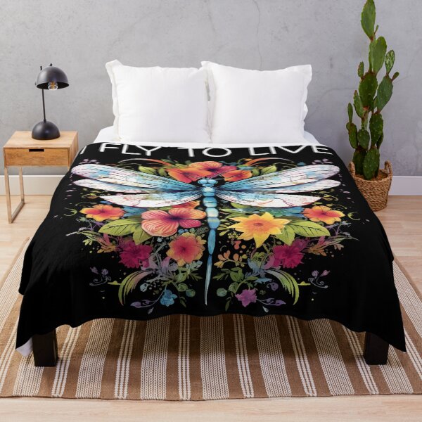 Item preview, I Fly To Live - Floral Dragonfly (White Lettering) designed and sold by VelvetRoom.
